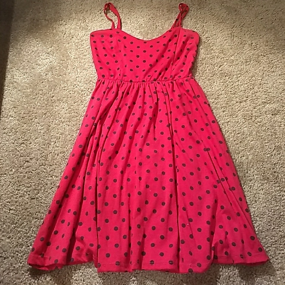 Pink fit and flare dress